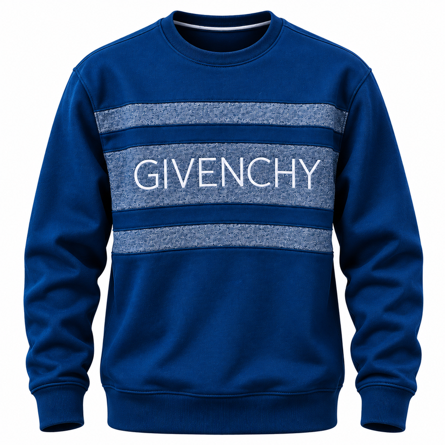 Givenchy Royal Blue Men's Premium Crew Neck Sweatshirt