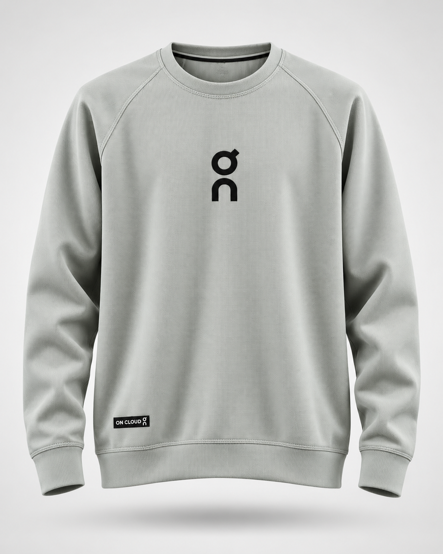 On Cloud Signature Crewneck Sweatshirt __ Mist Grey