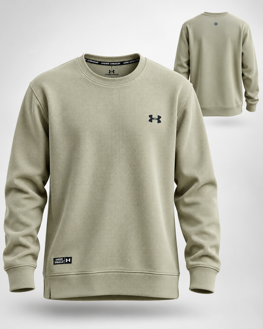 Under Armour Essential Logo Crewneck Sweatshirt __Stone Khaki