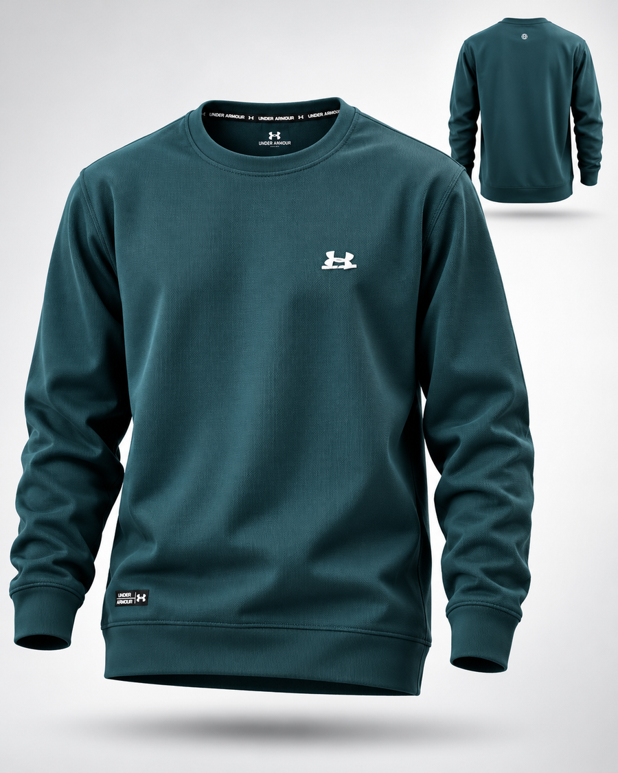 Under Armour Essential Logo Crewneck Sweatshirt __ Petrol Blue