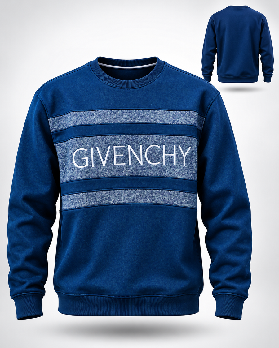 Givenchy Royal Blue Men's Premium Crew Neck Sweatshirt