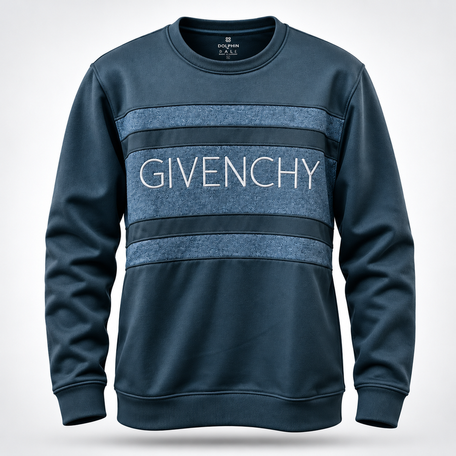 Givenchy Slate Blue Men's Premium Crew Neck Sweatshirt