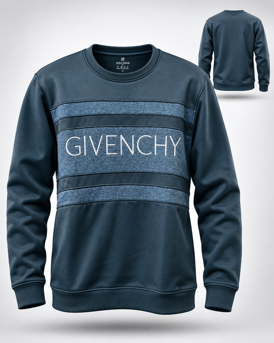 Givenchy Slate Blue Men's Premium Crew Neck Sweatshirt